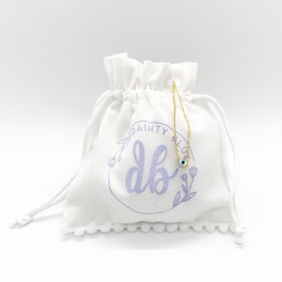 Dainty 24K Gold Plated Evil Eye Necklace - Picture 4 of 4